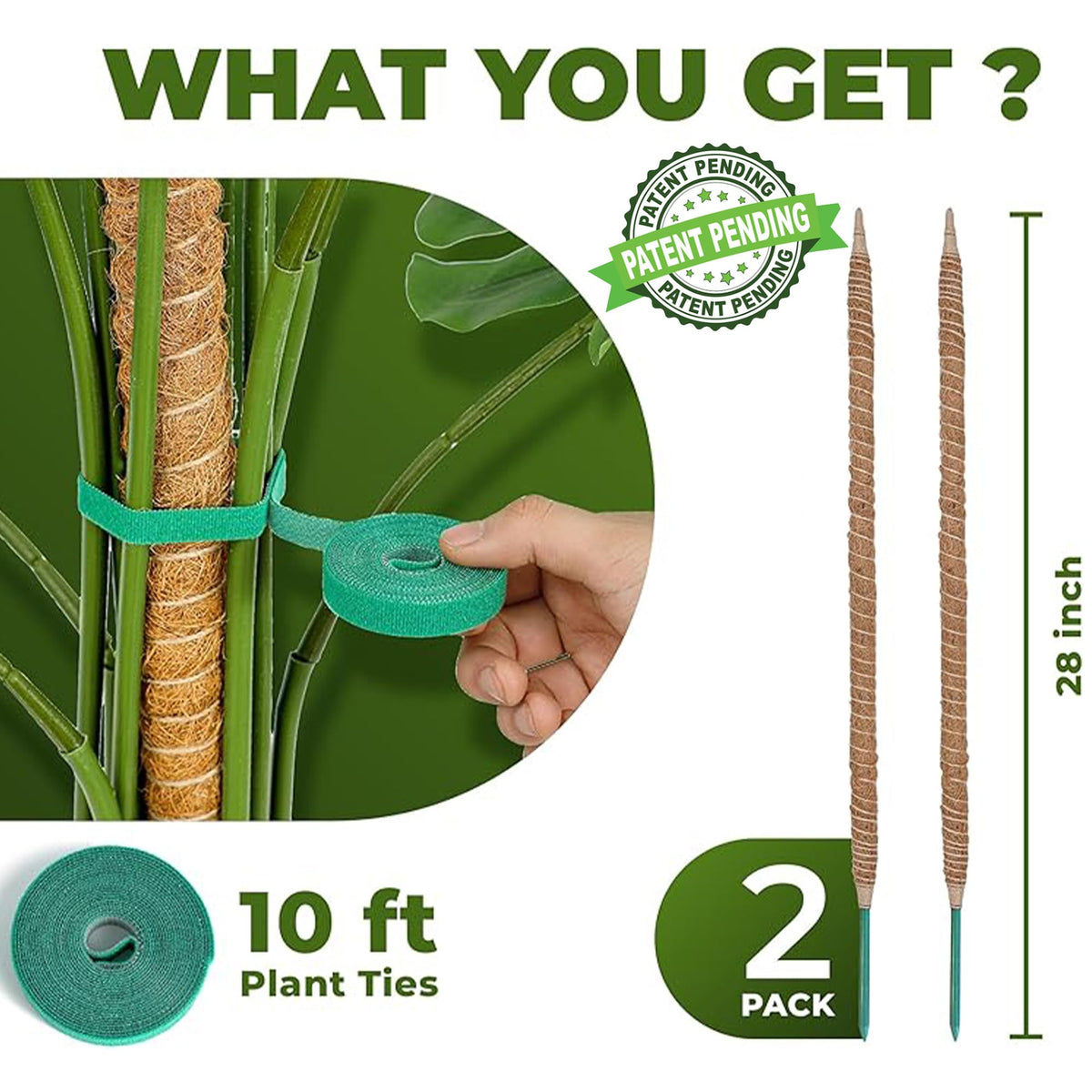 Sproot moss pole with aluminum core and coco coir for durability