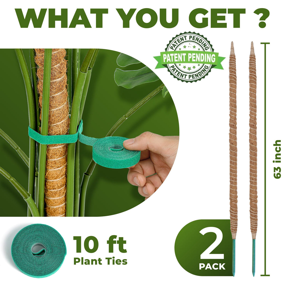 Sproot moss pole with aluminum core provides durable indoor plant scaffolding.