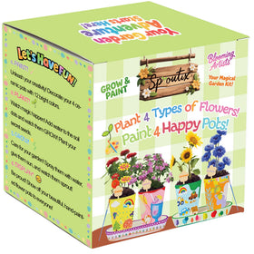 Sproutix ceramic pots with saucers on display, ideal for surface-protecting crafts.