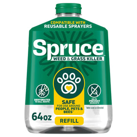 Spruce weed killer refill bottle 64 oz ready for garden use.