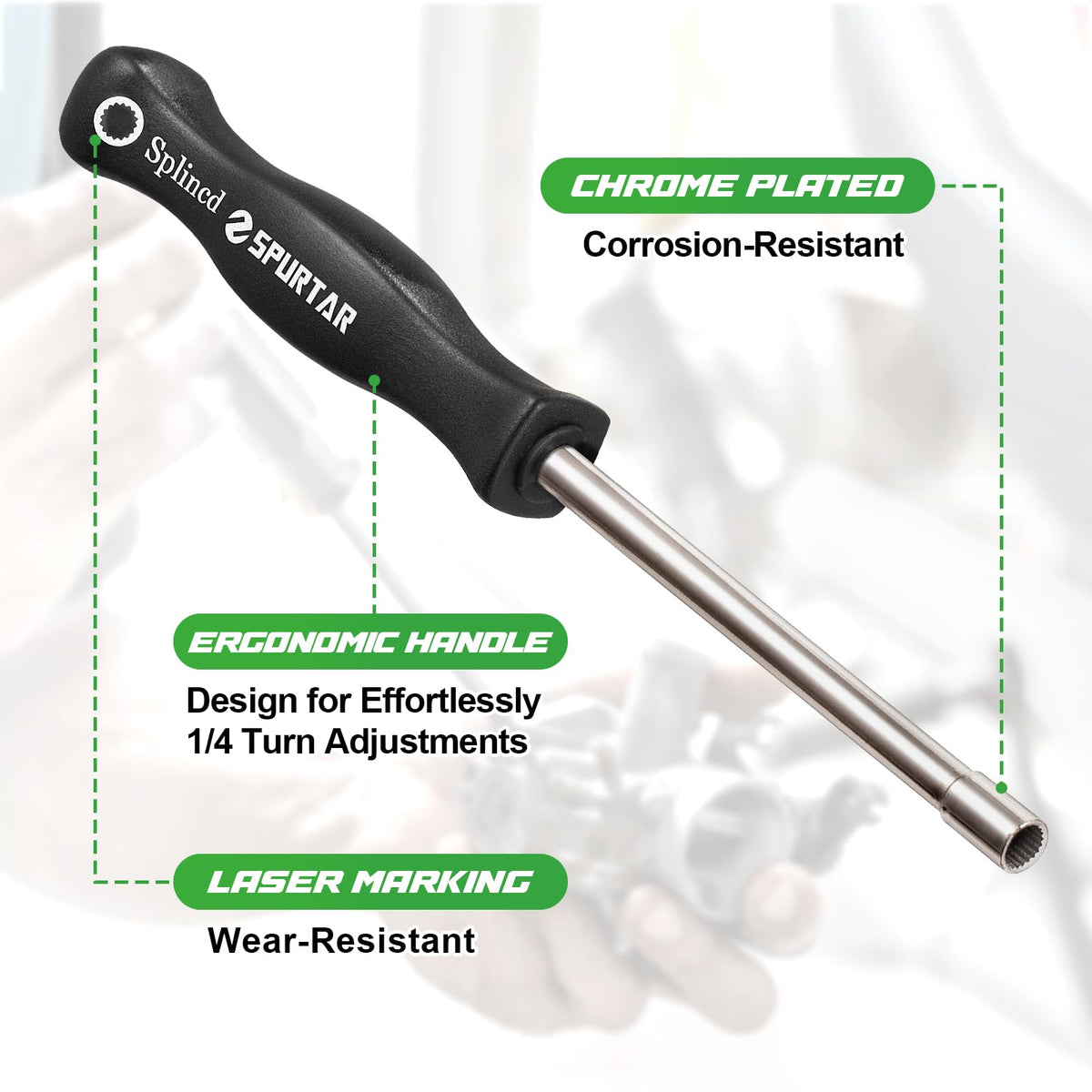 Spurtar 2-cycle carburetor tools in varied sizes for versatile tuning.