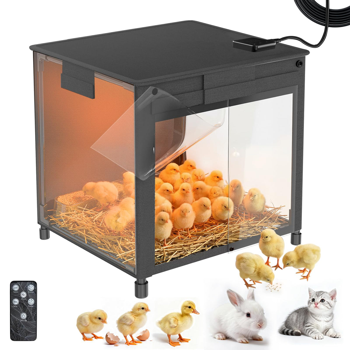 Spyong Pool brooder box with digital thermostat for precise heat.