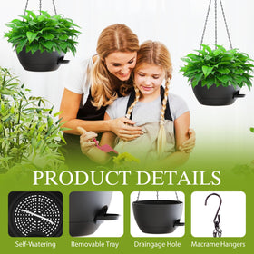 SQKH 12-inch hanging planter with ventilation and drainage for better air flow.