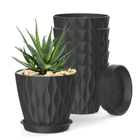 SQKH 4-inch pot with striped pattern, ideal for orchids and small herbs.