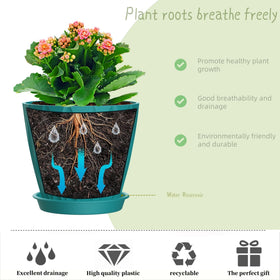 SQKH modern striped pots with drainage and tray, elevating any indoor garden.