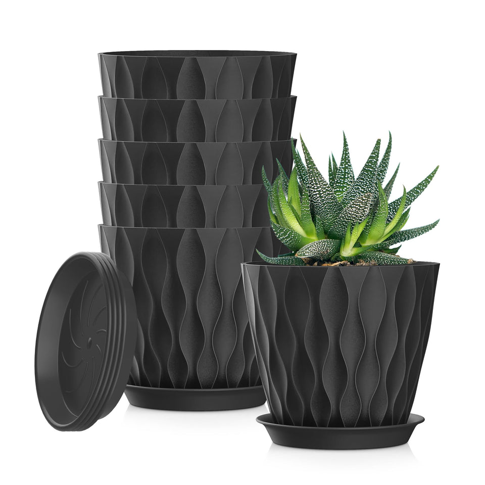 SQKH 5-inch planter pots with drainage holes for healthy roots