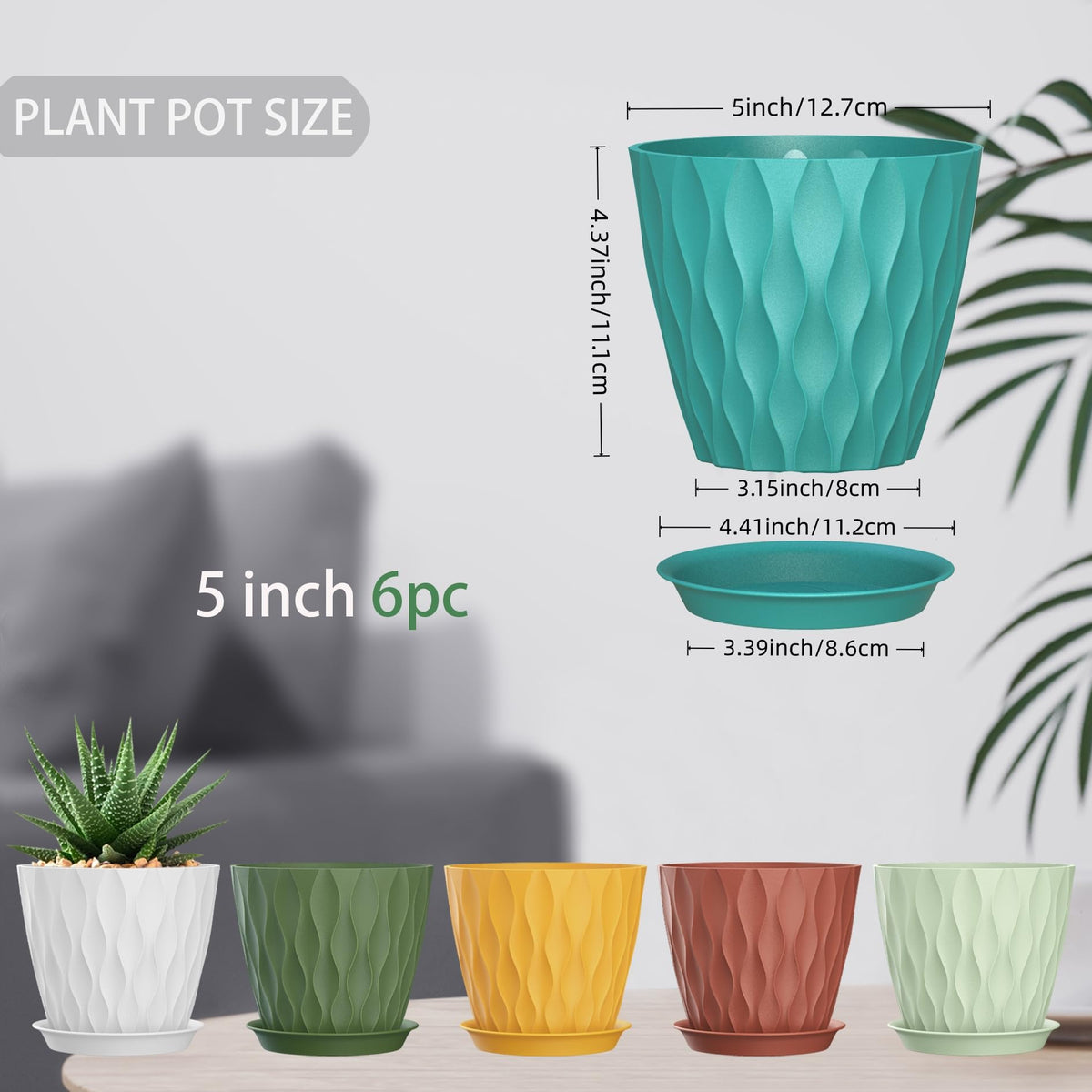 SQKH 6-pack indoor planter set for windowsills and desks, space-saving.