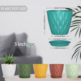 SQKH 6-pack indoor planter set for windowsills and desks, space-saving.