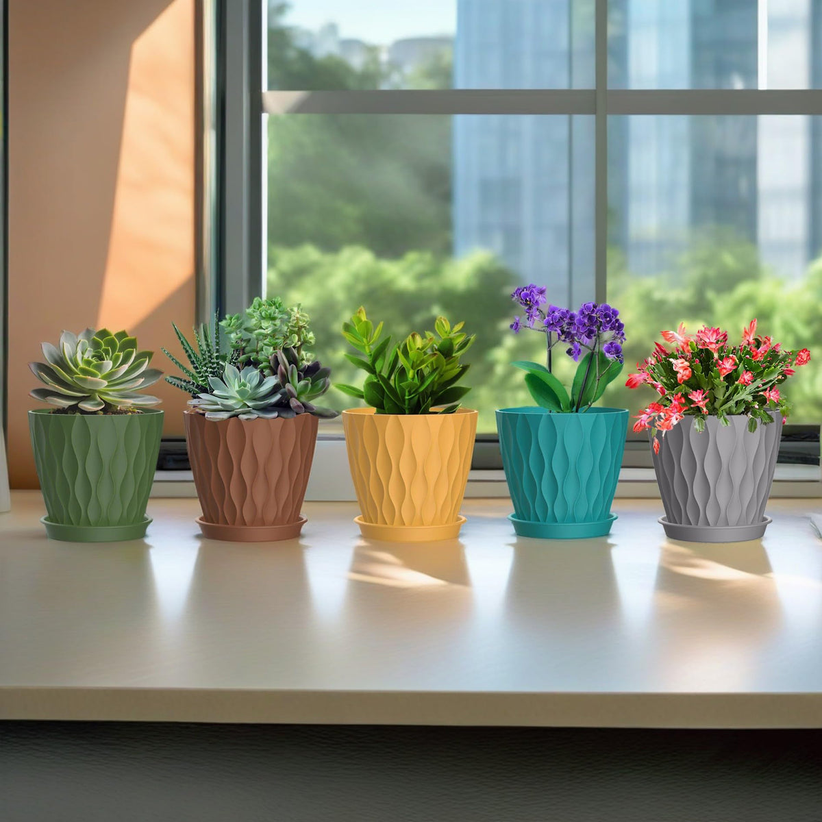 SQKH 6inch pot stackable design saves space when stored