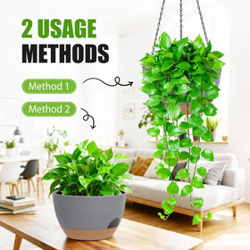 SQKH 24-inch adjustable height hanging planter for versatile balcony and porch setups.