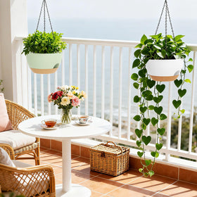 SQKH matte-texture 8-inch planters in multiple colors complement modern decor.