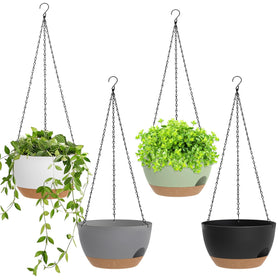 SQKH 8-inch hanging planter with self-watering baskets for easy indoor gardening.