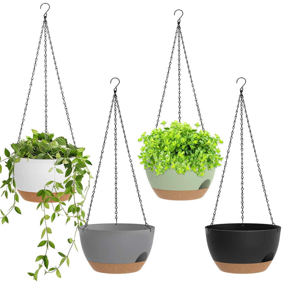 SQKH 8-inch hanging planter with self-watering baskets for easy indoor gardening.