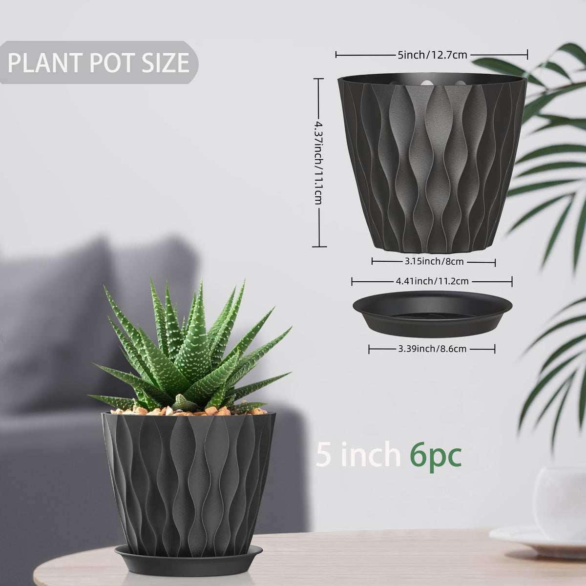 SQKH planter tray catches overflow, keeping surfaces clean and tidy
