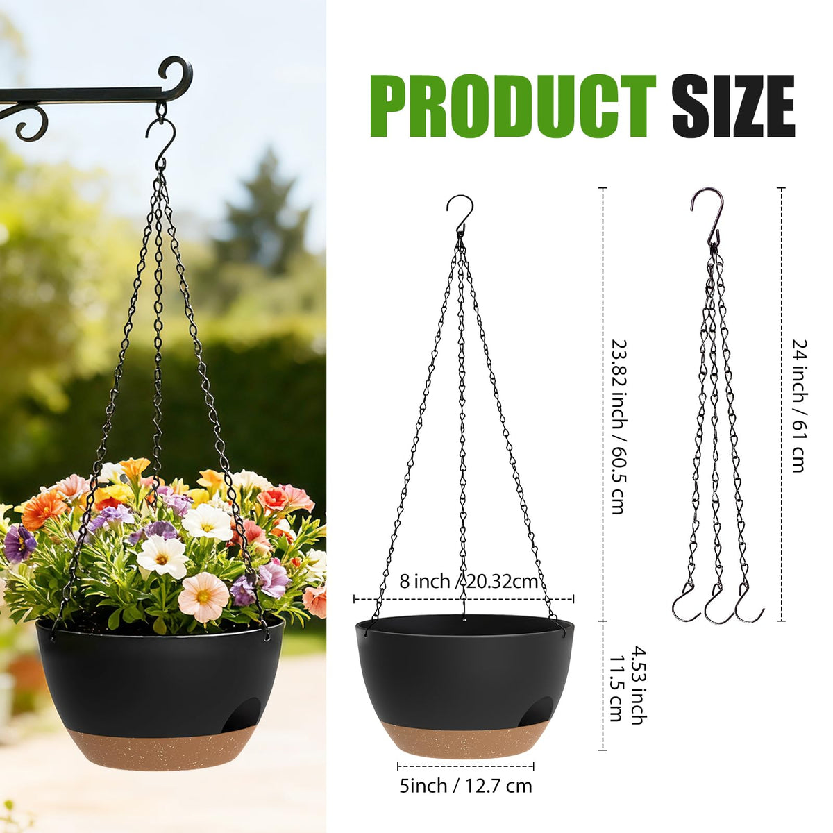 SQKH durable plastic planter resists sun and cold for indoor and outdoor use