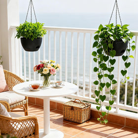 SQKH durable iron-chain hanging planter supports outdoor use in sun or shade