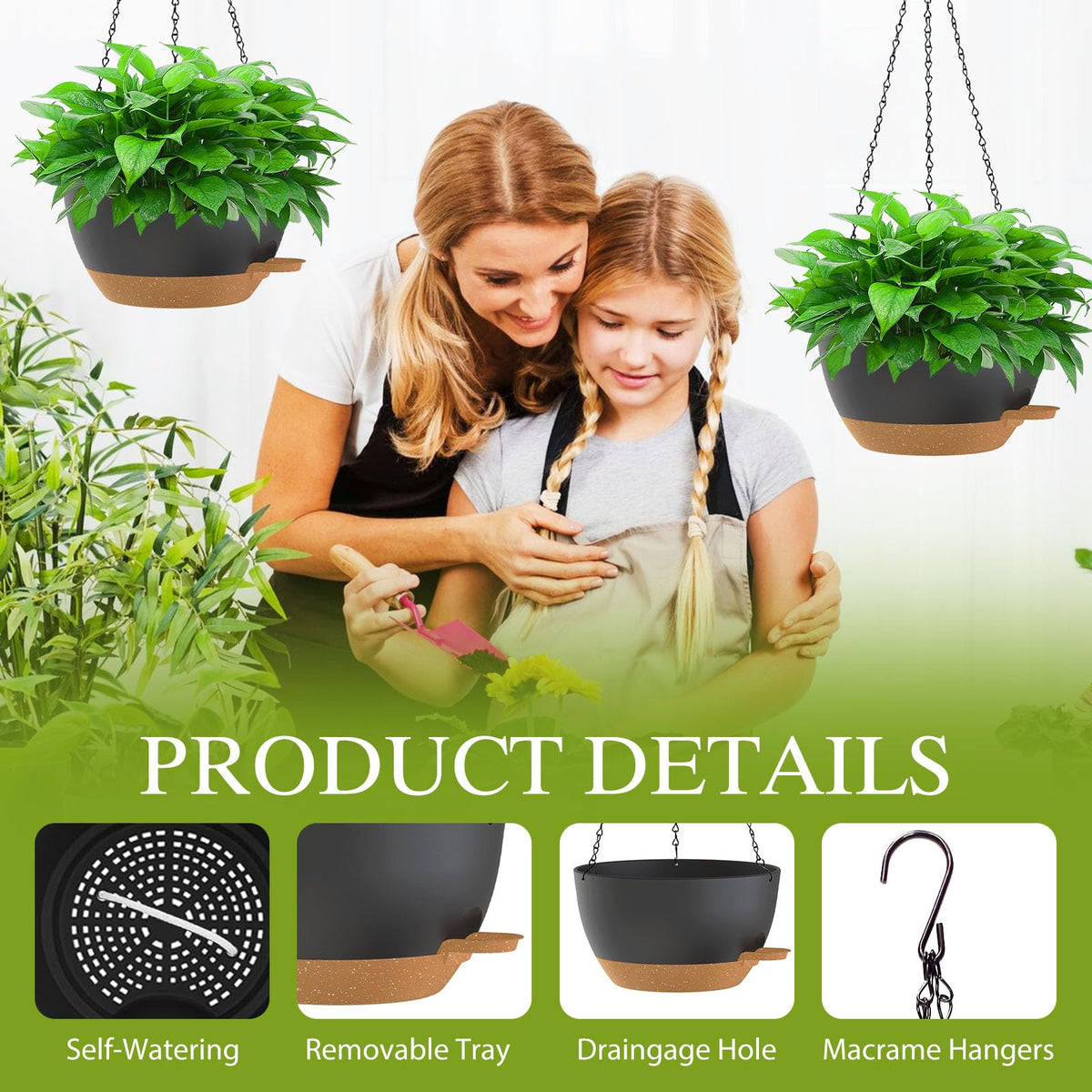 SQKH hanging pot chains enable easy installation on balconies or porches