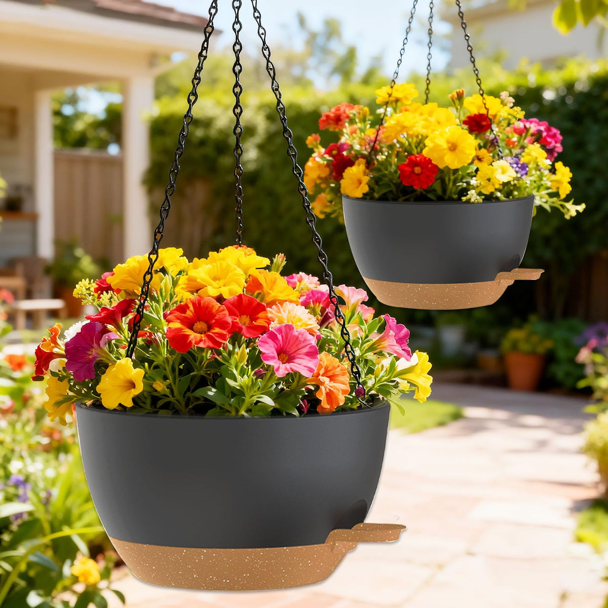 SQKH easy-to-install hanging planters for balconies, windows, and gardens