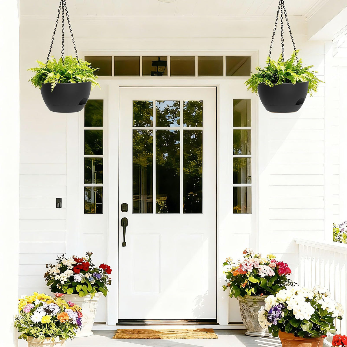 SQKH indoor-outdoor planter with sturdy plastic resists cracking in low temperatures