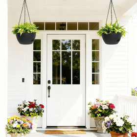 SQKH indoor-outdoor planter with sturdy plastic resists cracking in low temperatures