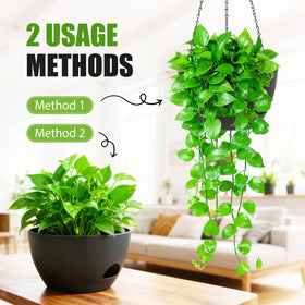 SQKH matte-finish hanging planter complements modern decor