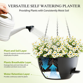 SQKH minimalist modern design 12-inch hanging pot blends with any space.