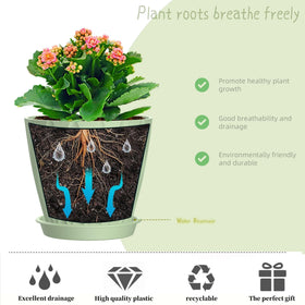 SQKH modern matte finish planter with striped design adds style to any room