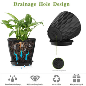 SQKH modern matte-striped planter adds contemporary flair to any room