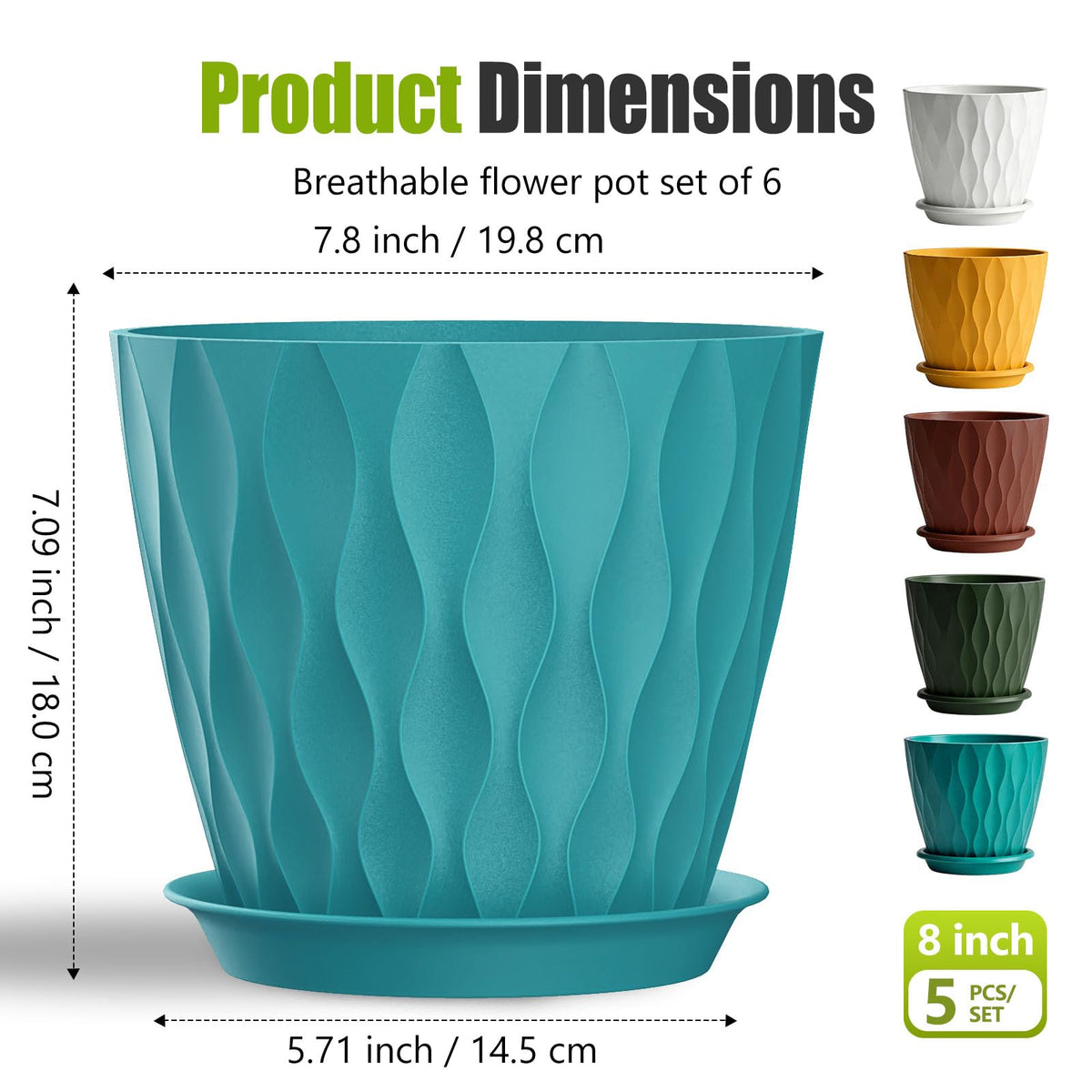 SQKH multi-color polypropylene planter set for herbs and succulents