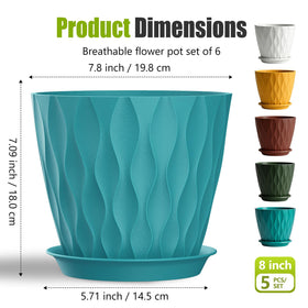 SQKH multi-color polypropylene planter set for herbs and succulents