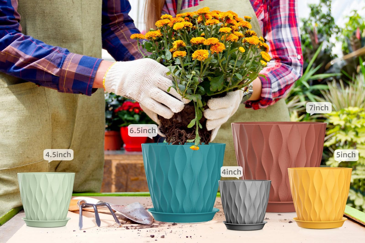 SQKH plant pot 4.5-inch with tray ideal for desks.