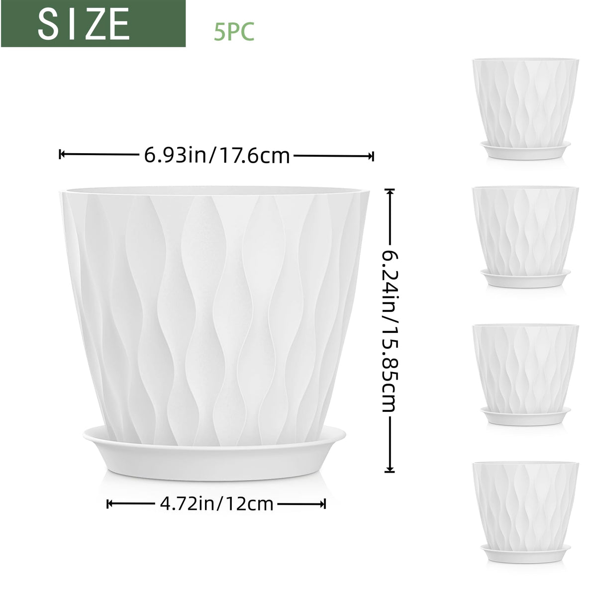 SQKH plant pots with 48 drainage holes support healthy roots.