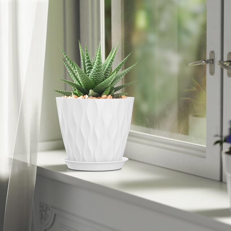 SQKH 7 inch plant pots suitable for indoor and outdoor herbs.