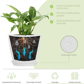 SQKH plant pot tray catches overflow for easy cleanup.