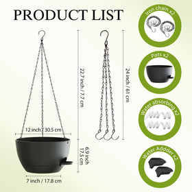 SQKH self-watering hanging planter with removable saucer aids moisture management.