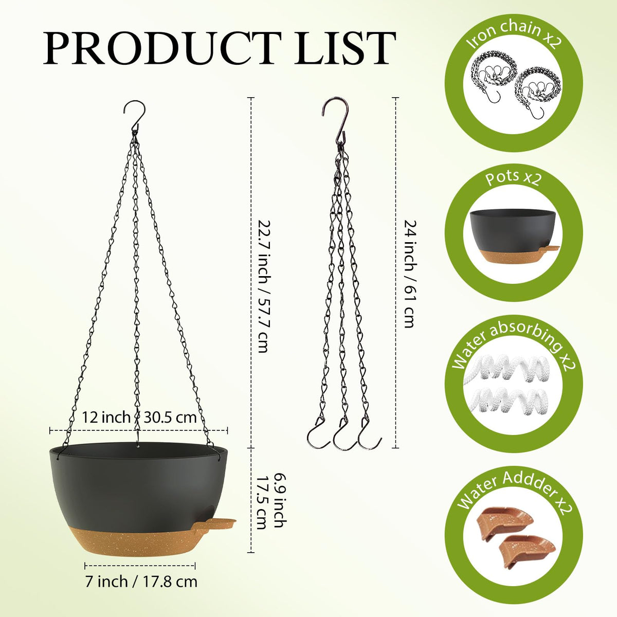 SQKH self-watering hanging pot reservoir helps prevent outdoor overwatering