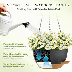 SQKH 12-inch planter with ventilation and drainage supports healthy roots