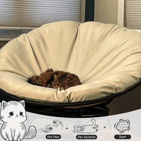 Sqodok Papasan cushion cover straps demonstrate secure cushion positioning.