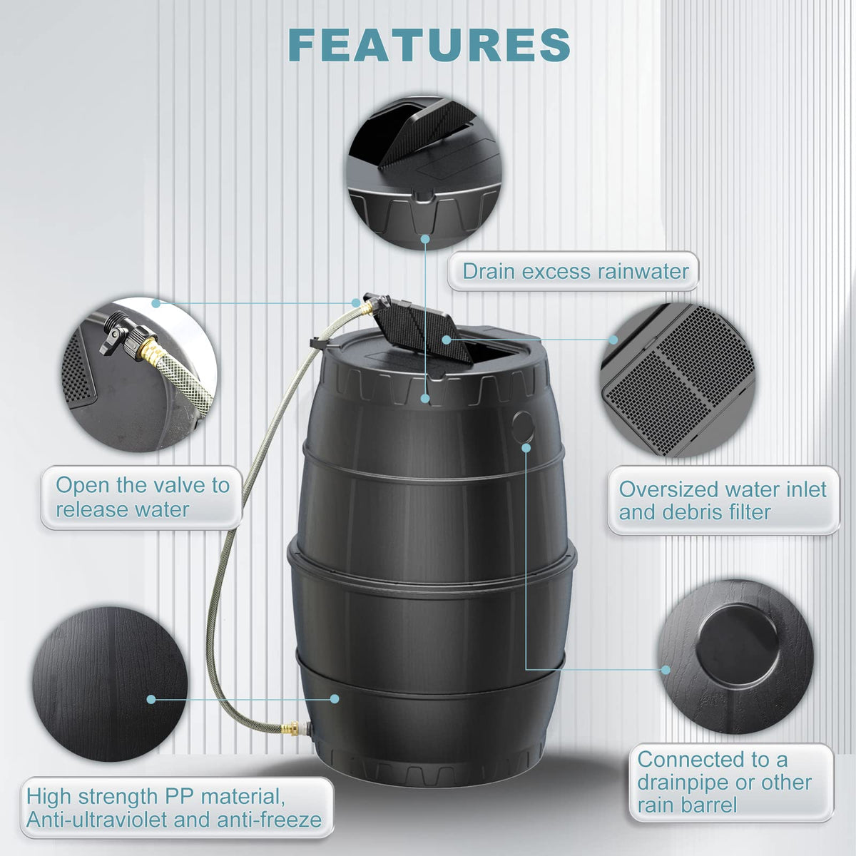 SQUEEZE master mesh-top prevents debris and mosquitoes while keeping water clean.