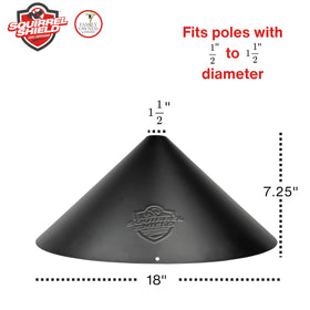 Squirrel Shield 18-inch baffle dome close-up showing durable, weather-ready design