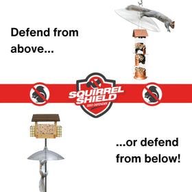 Squirrel Shield includes hardware for quick hanging or pole mounting.