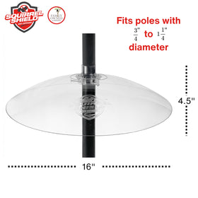 Squirrel Shield UV-stabilized plastic dome resists yellowing for clarity.