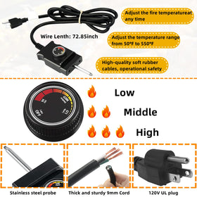 Squirrel Wood Artware temperature range from 50°F to 350°F for versatile smoking.
