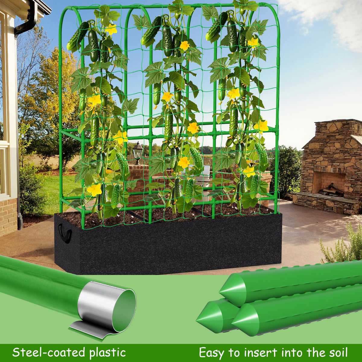 Srapwati breathable 46-gallon grow bag promotes airflow and mobility for garden crops.