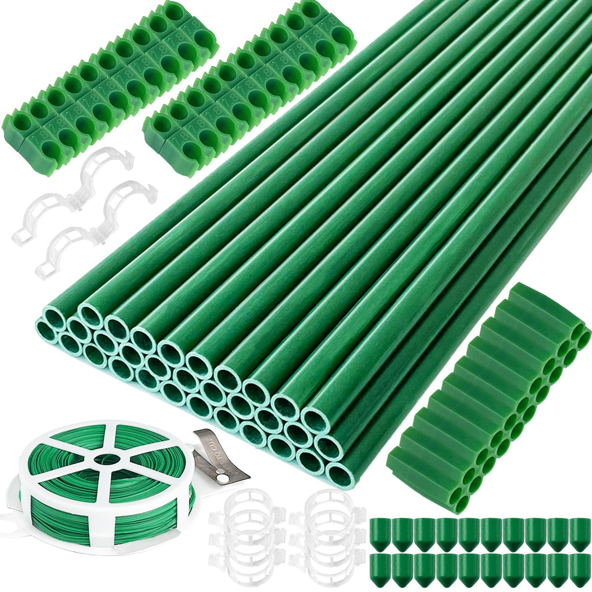 Srmayyi 16-inch fiberglass stake ready for durable plant support in gardens.