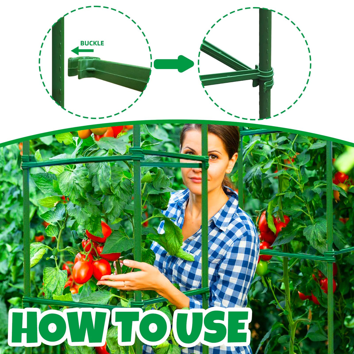 Srmayyi adjustable buckles provide easy re-tightening as vines grow.