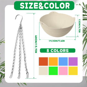 Srmayyi brick red hanging planter adds bold color to balconies and windowsills.