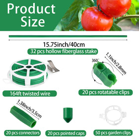 Srmayyi kit with 32 stakes and clips helps organize trellising efficiently.