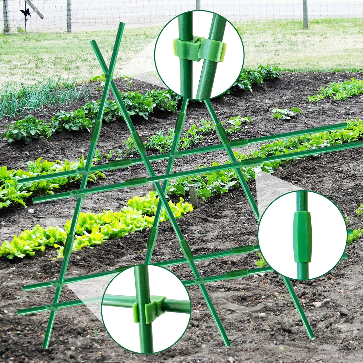 Srmayyi DIY stake assembly demonstrates easy 3-7 ft configuration options.