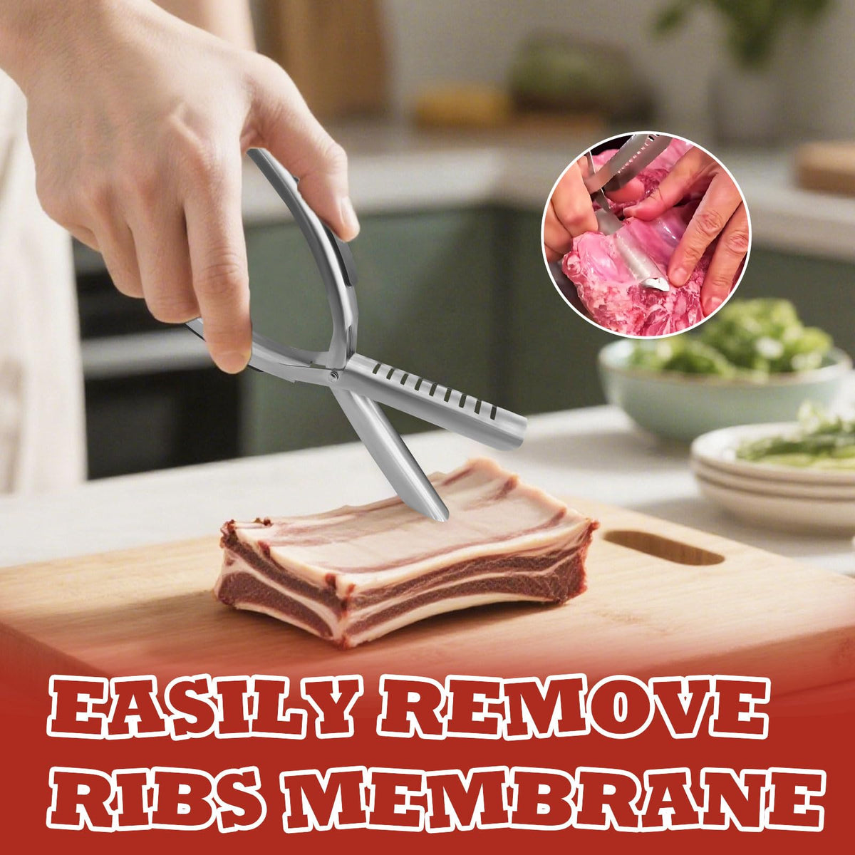 Srunsin rib membrane remover precision tip glides under membranes smoothly.